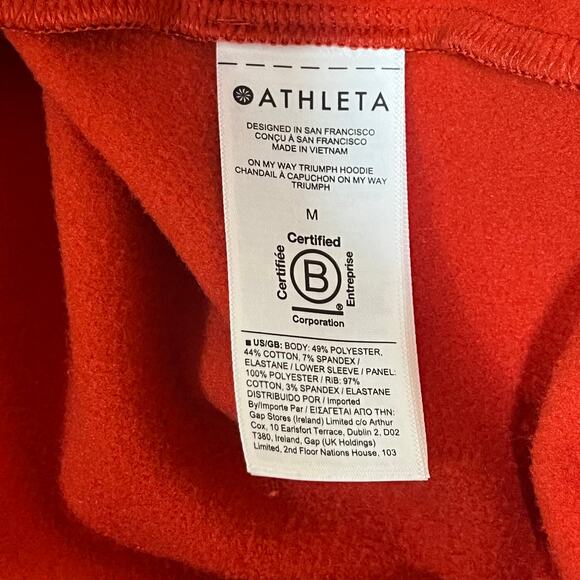 ATHLETA | On My Way Triumph Hoodie Jacket Currant Red Sz M - Picture 5 of 8